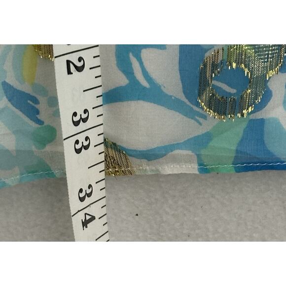 Lilly Pulitzer Dress Size 2 Silk Metallic Floral Tunic Dress Resort Party EUC - Picture 8 of 9